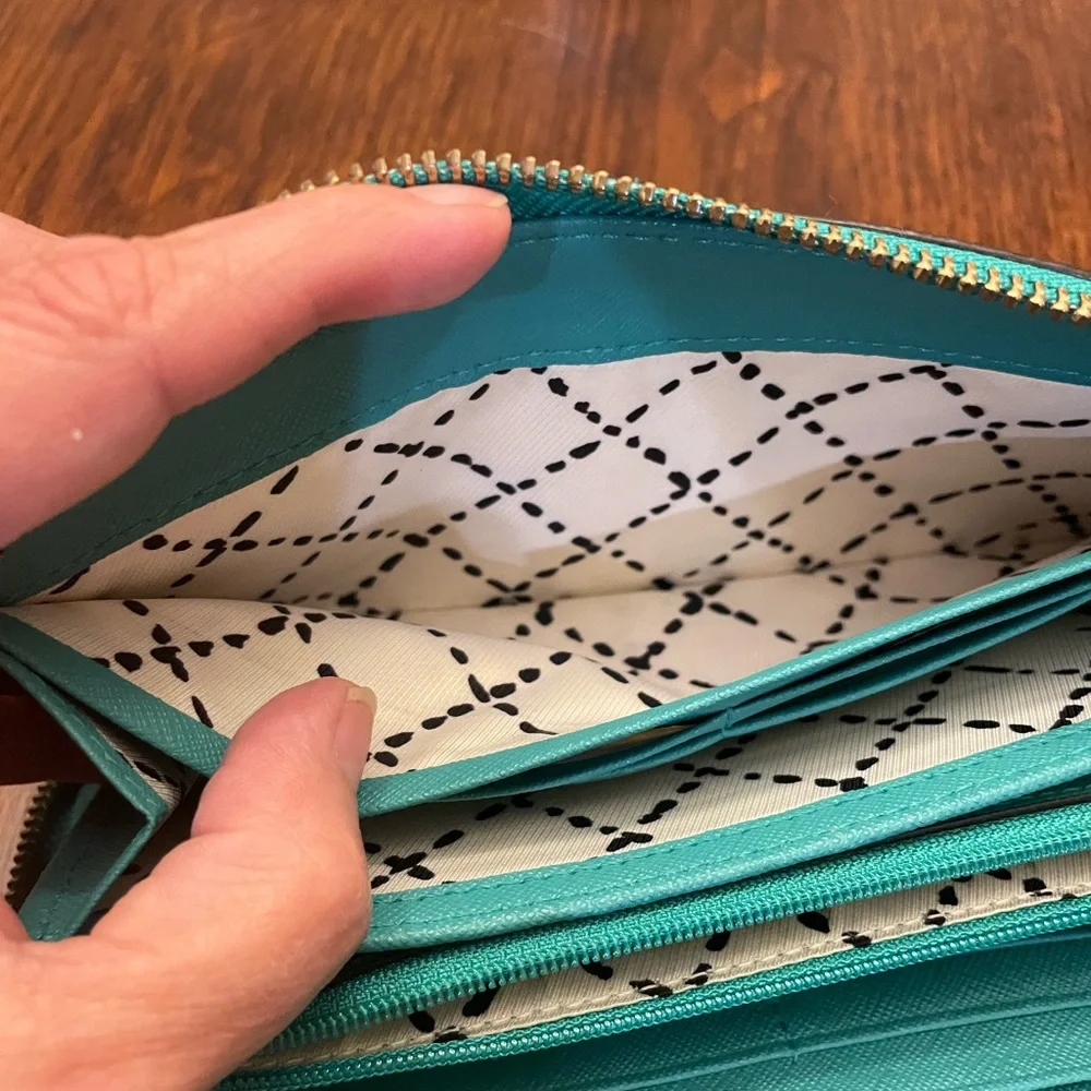 Kate Spade Teal full zip wallet